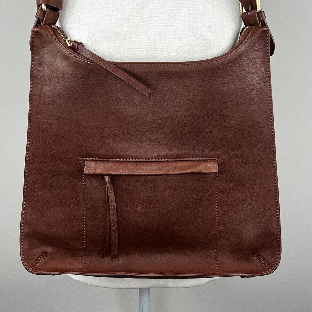 C&C California Women's Brown Leather Shoulder Tote Bag - Picture 2 of 16